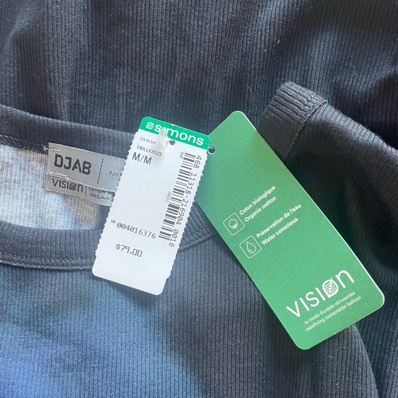 Tie Dyed Black and Blue Long Sleeve Tee - Picture 5 of 5